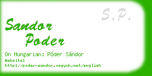 sandor poder business card