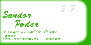 sandor poder business card